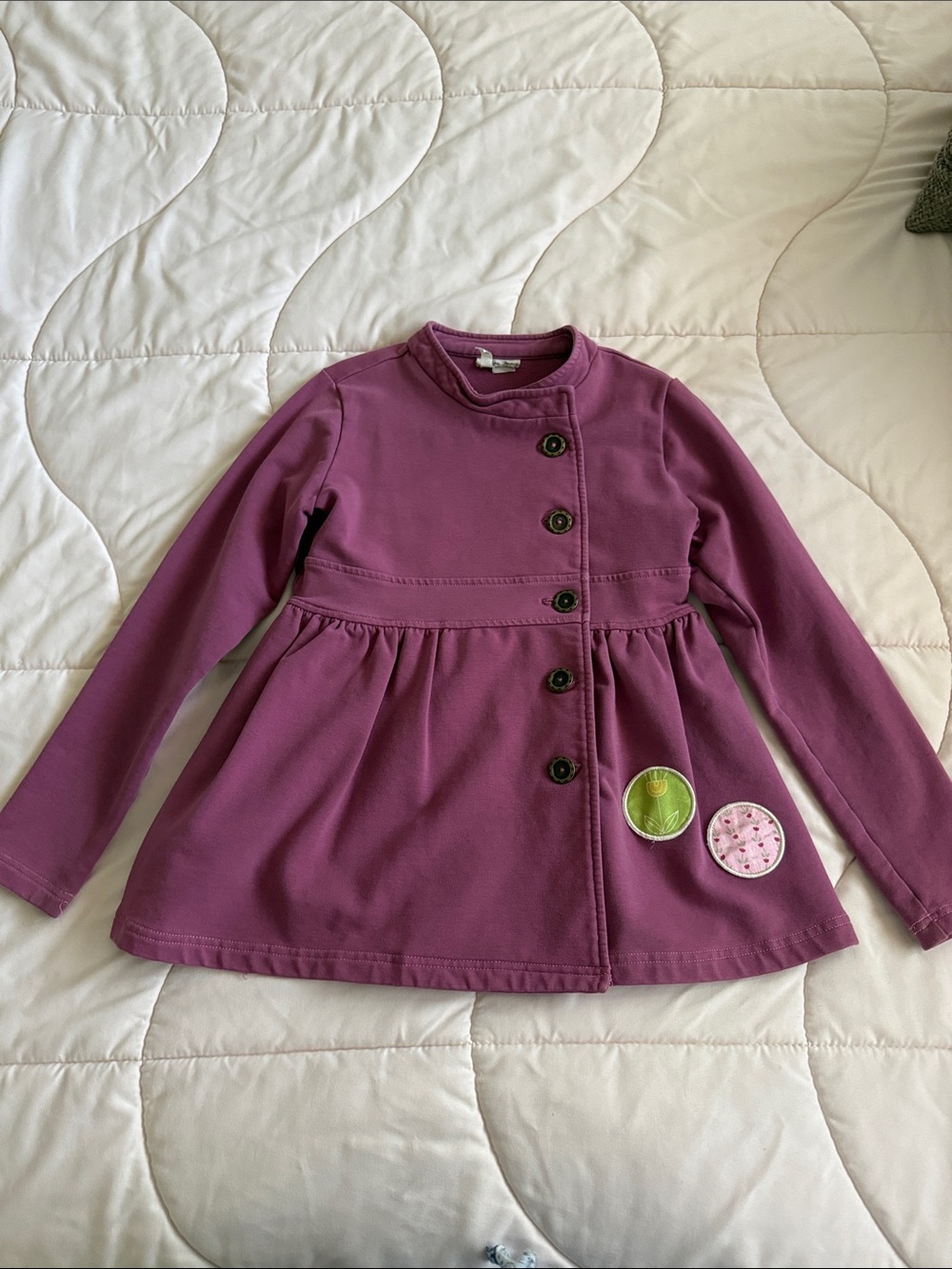 Matilda Jane Girls' Purple Peplum-Style Double-Breasted Pea Coat